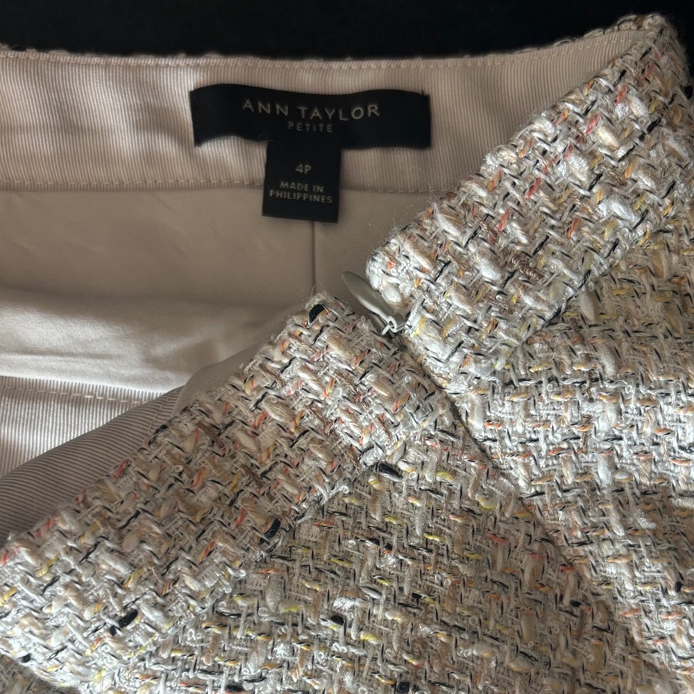 Ann Taylor Tweed Beige A-Line Skirt - Picture 5 of 5